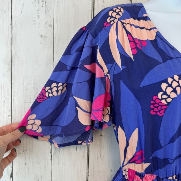 Anthropologie Abel the Label Santa Cruz Floral High Low Maxi Dress  Size XS - Picture 6 of 15